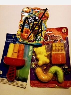 Playful Mini Chalk Donuts & Food Toy Set